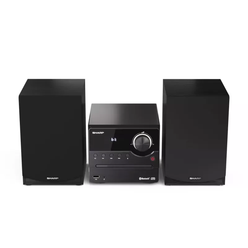 Home-Audio-Mikrosystem Sharp XL-B512(BK) – 45 W, Einzel-CD-Spieler, UKW-Radio, MP3, Bananen-Lautsprecheranschlüsse, schwarz