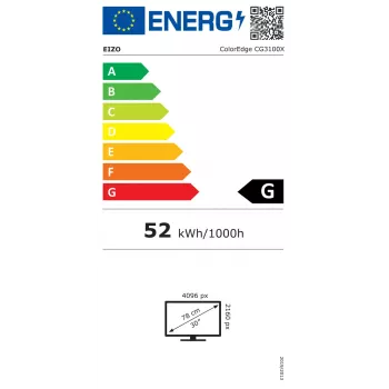 Computermonitor EIZO ColorEdge CG3100X 77,5 cm (30,5 Zoll) 4096×2160 4K DCI IPS LCD, 17:9, USB 3.2 Hub, VESA, höhenverstellbar, schwarz