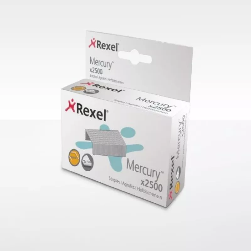 Rexel Mercury Heavy Duty Heftklammern (2500), Heftklammer-Packung, 2500 Heftklammern, Stahl, Silber, 120 Blatt, 220 g