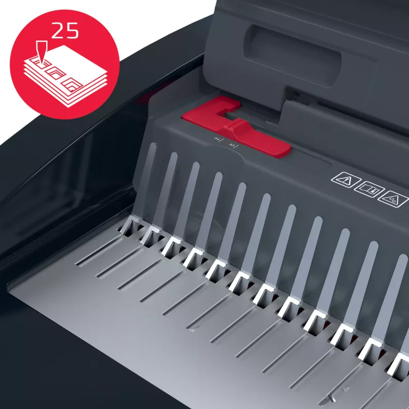 GBC CombBind® CB25E Elektrische Bindemaschine, Kammbindemaschine, Elektrisch, 390 Blatt, Schwarz, Rot