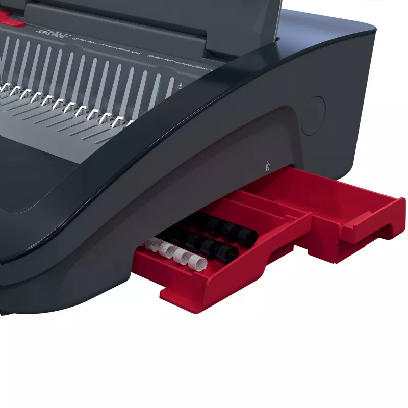 GBC CombBind® CB25E Elektrische Bindemaschine, Kammbindemaschine, Elektrisch, 390 Blatt, Schwarz, Rot