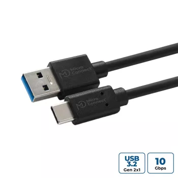 Microconnect USB3.2CA1.5 USB-Kabel USB 3.2 Gen 1 (3.1 Gen 1) 1,5 m USB A USB C Schwarz