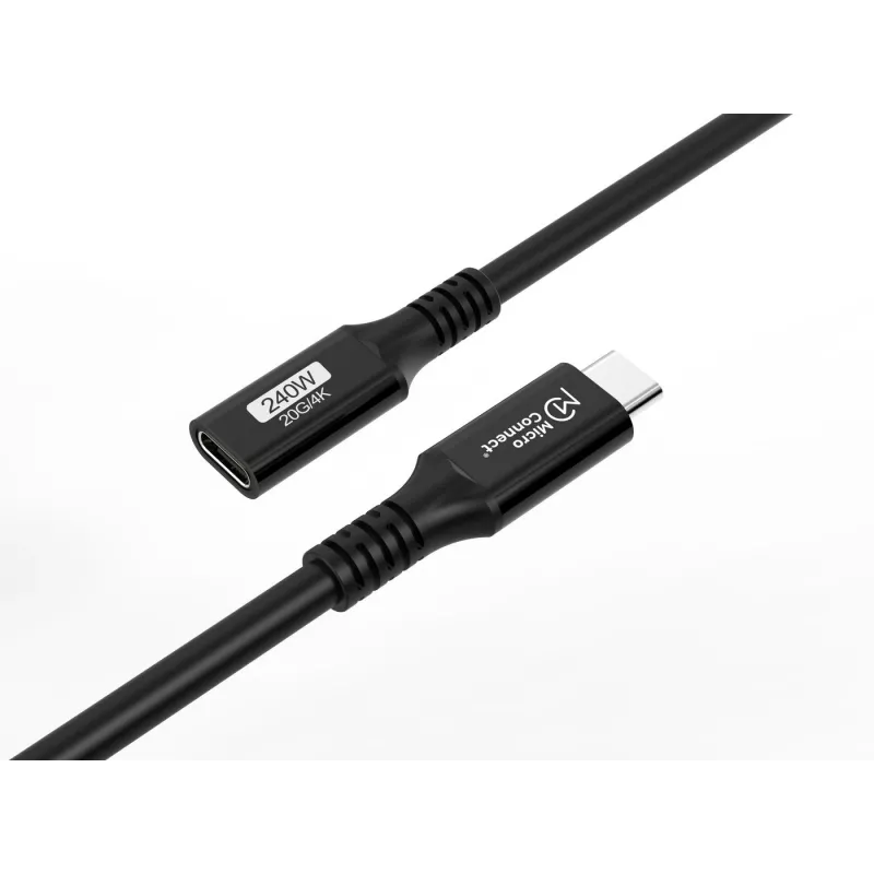 Microconnect USB3.2CC2EX USB-Kabel USB4 Gen 2x2 2 m USB C Schwarz