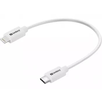 Sandberg USB-C PD auf Lightning MFI 0.2M, 0,2 m, Lightning, USB C, Stecker, Stecker, Weiß