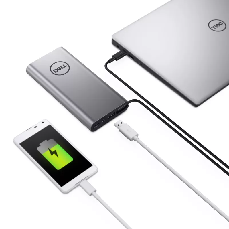Tragbare Powerbank Dell PW7018LC Lithium-Ionen 1x USB-A-Ausgang Silber