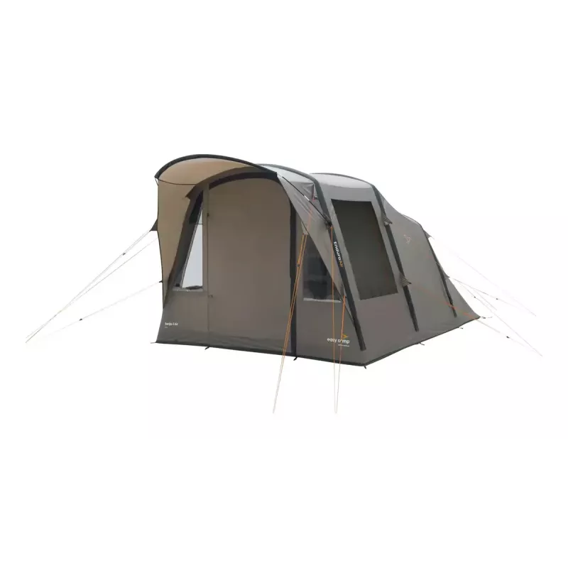 Tunnelzelt Easy Camp Senja 4 Air – 4 Personen, Hartrahmen, 3000 mm wasserdichtes Überzelt, 460×260×195 cm, braun