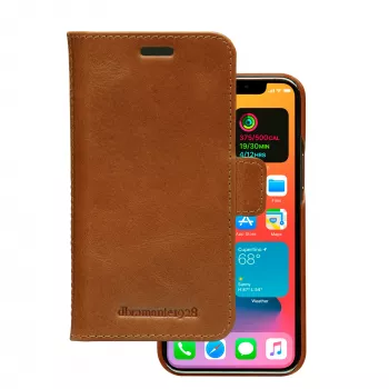 Wallet Case dbramante1928 Lynge für iPhone 12 mini (5,4 Zoll) – Tan, 3 Kartenfächer, Tischständer