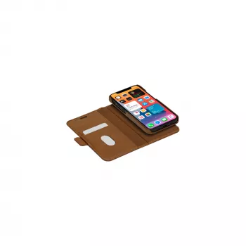 Wallet Case dbramante1928 Lynge für iPhone 12 mini (5,4 Zoll) – Tan, 3 Kartenfächer, Tischständer