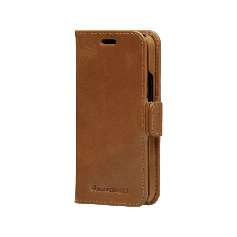 Wallet Case dbramante1928 Lynge für iPhone 12 mini (5,4 Zoll) – Tan, 3 Kartenfächer, Tischständer