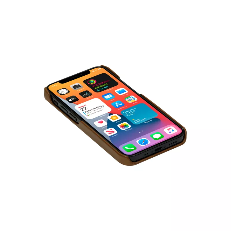 Wallet Case dbramante1928 Lynge für iPhone 12 mini (5,4 Zoll) – Tan, 3 Kartenfächer, Tischständer