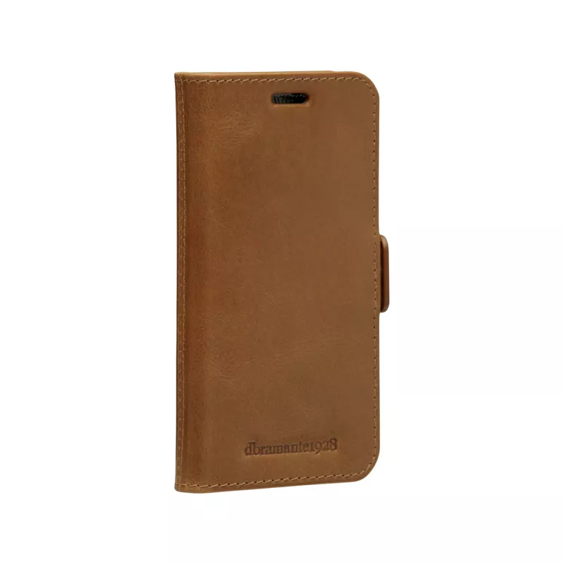 Wallet Case dbramante1928 Lynge für iPhone 12 mini (5,4 Zoll) – Tan, 3 Kartenfächer, Tischständer