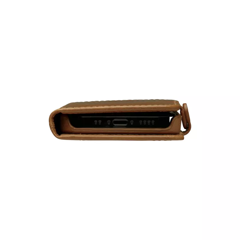 Wallet Case dbramante1928 Lynge für iPhone 12 mini (5,4 Zoll) – Tan, 3 Kartenfächer, Tischständer