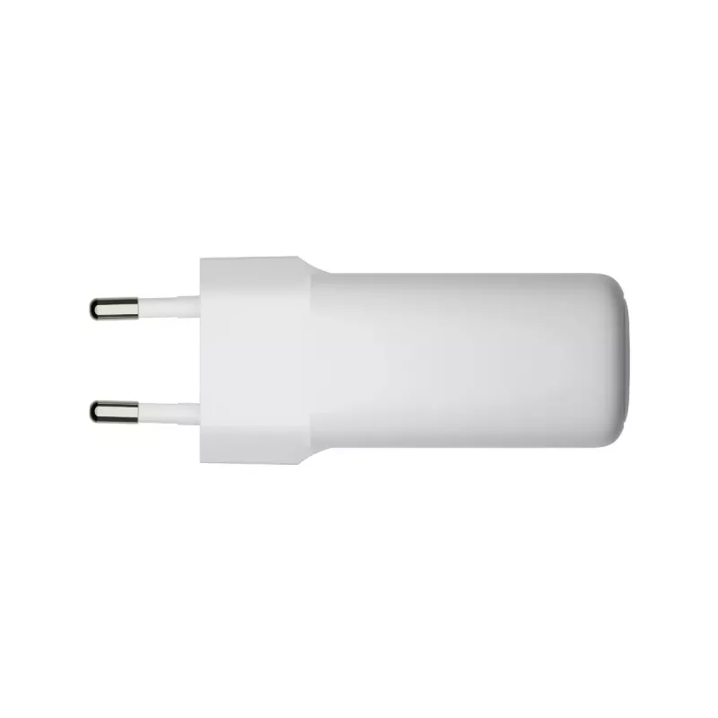 Wandladegerät d bramante re-charge Pro — 2× USB-C 25W, 110–240V, Weiß