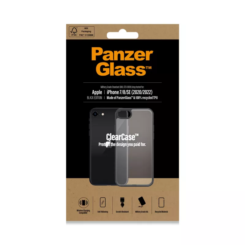 PanzerGlass ® ClearCase iPhone 8 | 7 | SE (2020/2022) | Schwarz