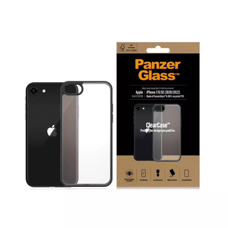 PanzerGlass ® ClearCase iPhone 8 | 7 | SE (2020/2022) | Schwarz
