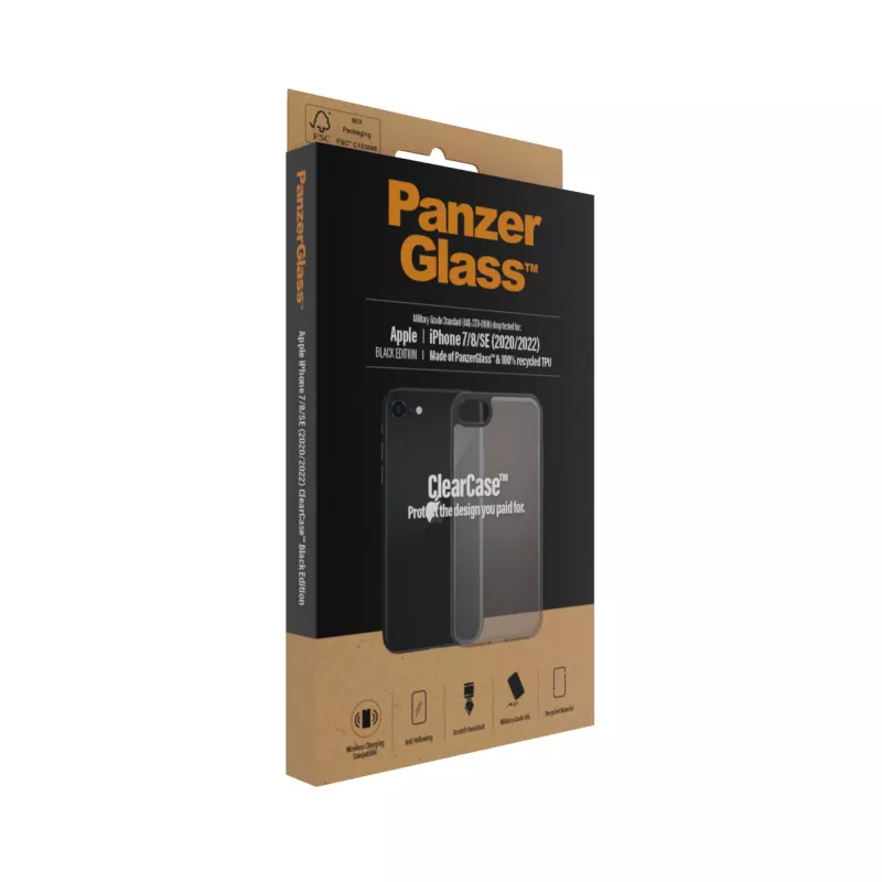 PanzerGlass ® ClearCase iPhone 8 | 7 | SE (2020/2022) | Schwarz