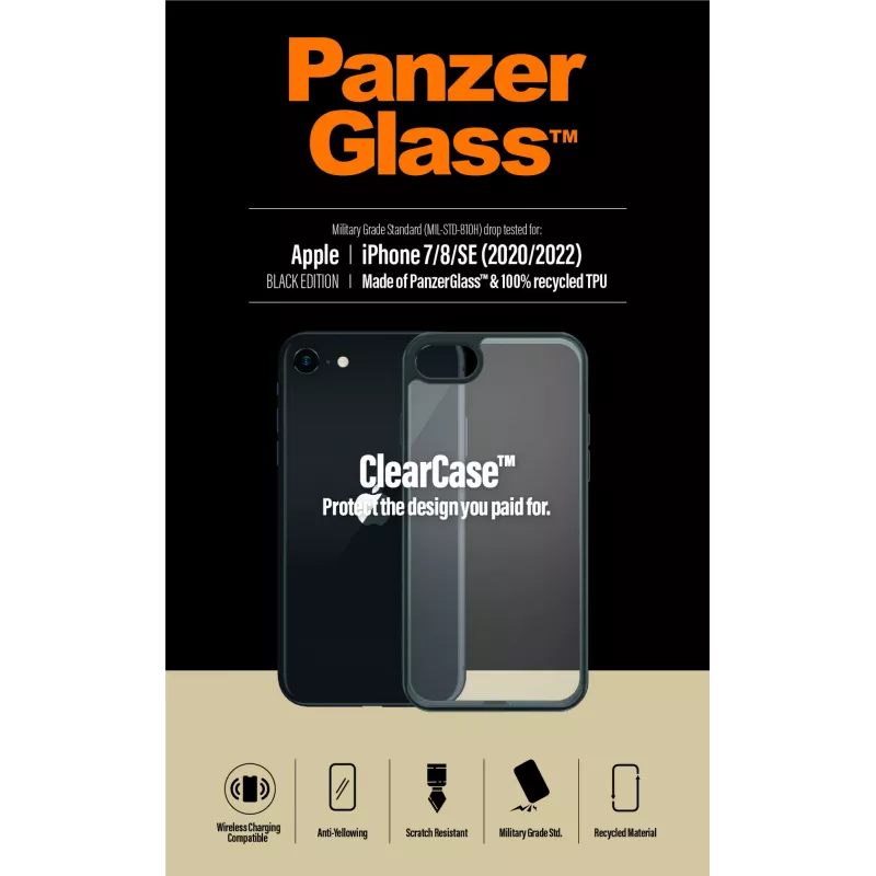 PanzerGlass ® ClearCase iPhone 8 | 7 | SE (2020/2022) | Schwarz