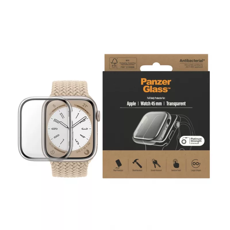 PanzerGlass® Ganzkörper-Schutzglas Apple Watch Series 9 | 8 | 7 | 45 mm | Transparent