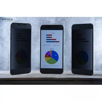 Blickschutzfolie Kapsolo KAPSOLO 2-Wege-Klebe-Blickschutzfilter für iPhone 13 mini — 5,4 Zoll (13,7 cm), 63 % Lichtdurchlässigkeit, 3H Kratzfestigkeit