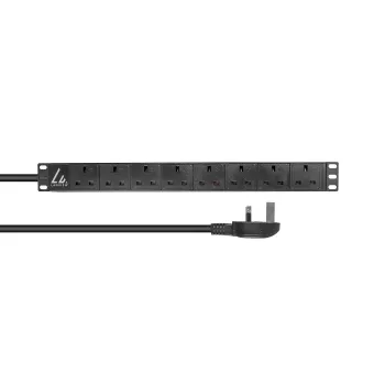 Lanview LVR-3MUK-SPD-UK8 Stromverteilereinheit (PDU) 8 AC-Ausgänge 1,4U Schwarz