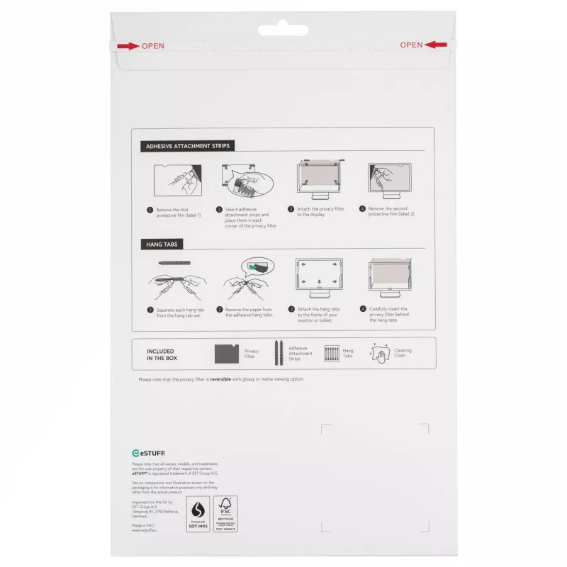 Blickschutzfilter eSTUFF GLBE13294196 für Display 13,3 Zoll