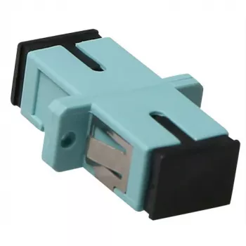 ACT Glasfaser SC-SC Simplex-Adapter OM3, SC/SC, Aqua-Farbe, Zirkonkeramik, 1 Stk.