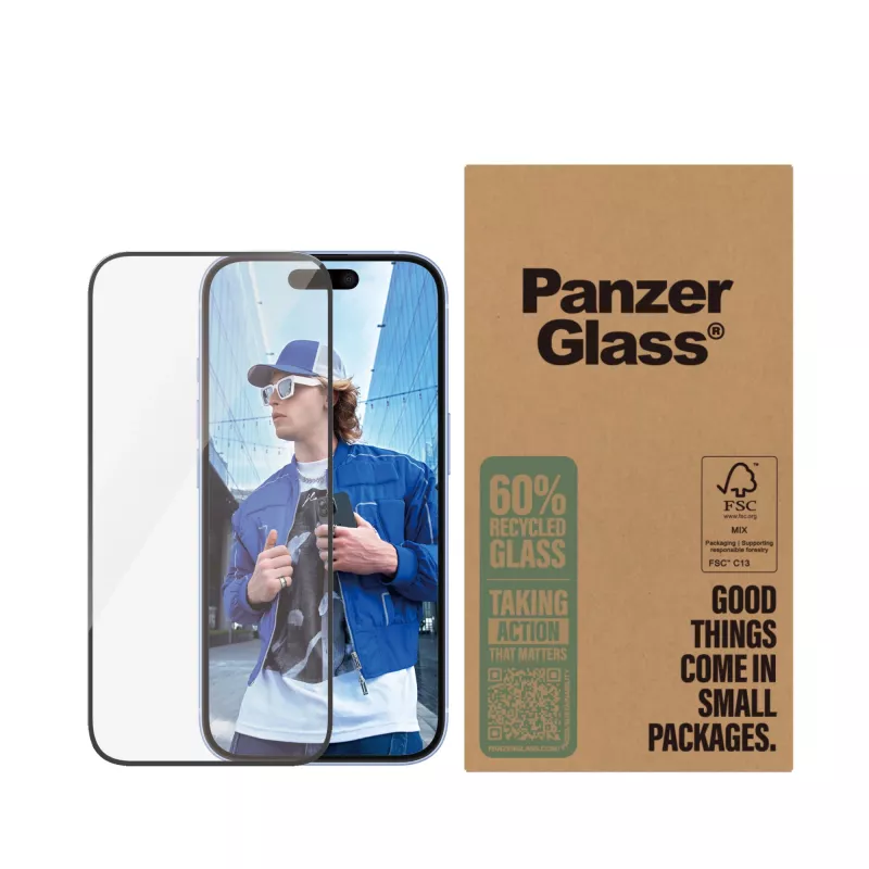 PanzerGlass ® Displayschutz iPhone 16 | 15 | Ultra-Wide Fit | Bulk