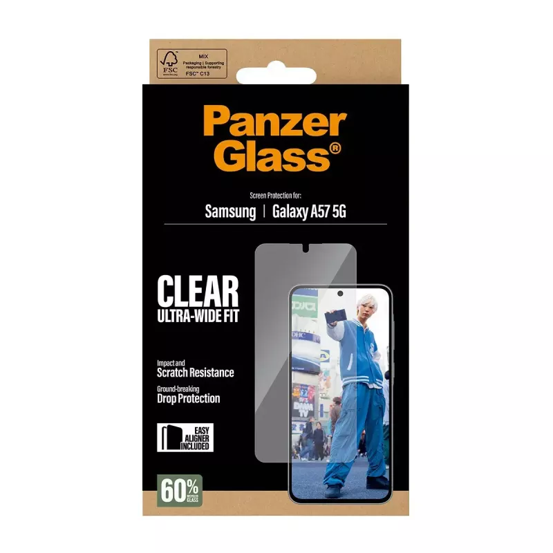 Bildschirmschutz PanzerGlass Ultra-Wide Fit für Samsung Galaxy A57 5G – Klar, kratzfest