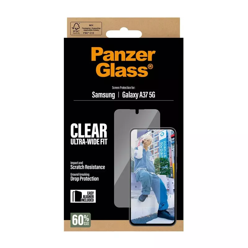 PanzerGlass Displayschutz Ultra-Wide Fit für Samsung Galaxy A37 5G — Klar, kratzfest