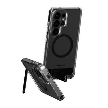 PanzerGlass CARE™ Urban Explorer Hülle für Samsung Galaxy S26 Ultra — Transparente Abdeckung mit schwarzem Kickstand und Qi-Unterstützung