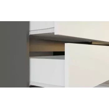 Kommode Top E Shop MALWA M6 120 cm, 6 Schubladen, anthrazitfarbener Rahmen, weiße Fronten