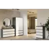 Kommode Top E Shop MALWA M6 120 cm, 6 Schubladen, anthrazitfarbener Rahmen, weiße Fronten