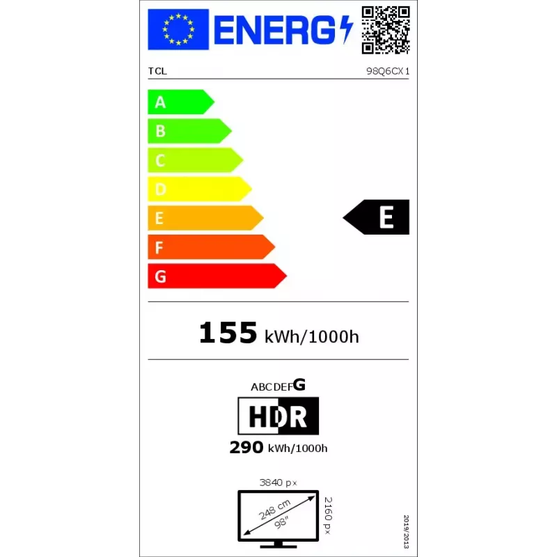 Television TCL 98 Zoll Q6C 4K Ultra HD QD-Mini LED 3840×2160, Google TV, 2.1ch, HDR10+