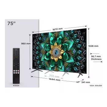 TCL Q6C 75Q6C TV 190,5 cm (75 Zoll) 4K Ultra HD Smart TV WLAN Metallic