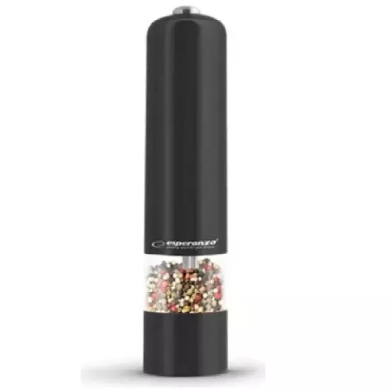 Elektrische Pfeffermühle ESPERANZA EKP001K — verstellbarer Mahlgrad, Keramikmahlwerk, LED-Licht, 230 mm, AA-Batterien
