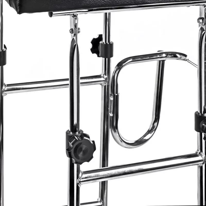 Rehabilitations-Hochgehwagen ActionMed B200AM — Stehhilfe mit Sitz, 4 Rädern, höhenverstellbar 100–125 cm, max. Belastung 120 kg, Rahmenbreite 65 cm