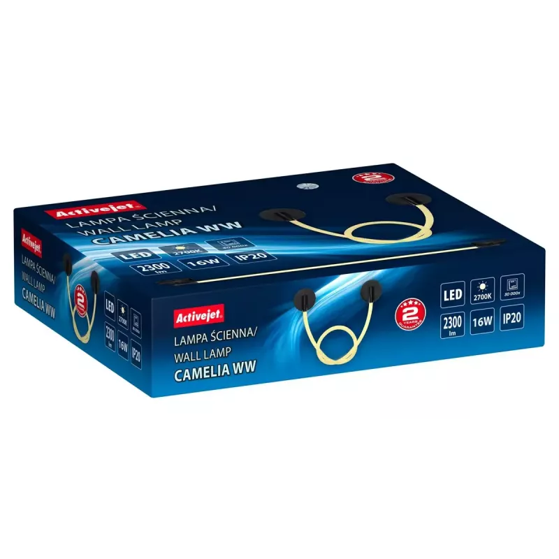 LED-Wandleuchte ActiveJet AJE-CAMELIA WW, schwarz, 16 W, 2300 lm, 2700 K, 1580×120×65 mm