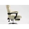 Drehstuhl ActiveJet YK7416 — ergonomischer Drehstuhl, beige Öko-Leder, Metallgestell, gepolsterte Rückenlehne, Fußstütze
