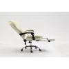 Drehstuhl ActiveJet YK7416 — ergonomischer Drehstuhl, beige Öko-Leder, Metallgestell, gepolsterte Rückenlehne, Fußstütze