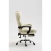 Drehstuhl ActiveJet YK7416 — ergonomischer Drehstuhl, beige Öko-Leder, Metallgestell, gepolsterte Rückenlehne, Fußstütze