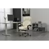 Drehstuhl ActiveJet YK7416 — ergonomischer Drehstuhl, beige Öko-Leder, Metallgestell, gepolsterte Rückenlehne, Fußstütze