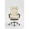 Drehstuhl ActiveJet YK7416 — ergonomischer Drehstuhl, beige Öko-Leder, Metallgestell, gepolsterte Rückenlehne, Fußstütze