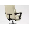 Drehstuhl ActiveJet YK7416 — ergonomischer Drehstuhl, beige Öko-Leder, Metallgestell, gepolsterte Rückenlehne, Fußstütze
