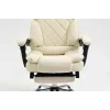 Drehstuhl ActiveJet YK7416 — ergonomischer Drehstuhl, beige Öko-Leder, Metallgestell, gepolsterte Rückenlehne, Fußstütze