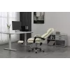 Drehstuhl ActiveJet YK7416 — ergonomischer Drehstuhl, beige Öko-Leder, Metallgestell, gepolsterte Rückenlehne, Fußstütze
