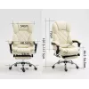 Drehstuhl ActiveJet YK7416 — ergonomischer Drehstuhl, beige Öko-Leder, Metallgestell, gepolsterte Rückenlehne, Fußstütze