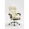 Drehstuhl ActiveJet YK7416 — ergonomischer Drehstuhl, beige Öko-Leder, Metallgestell, gepolsterte Rückenlehne, Fußstütze