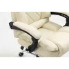Drehstuhl ActiveJet YK7416 — ergonomischer Drehstuhl, beige Öko-Leder, Metallgestell, gepolsterte Rückenlehne, Fußstütze