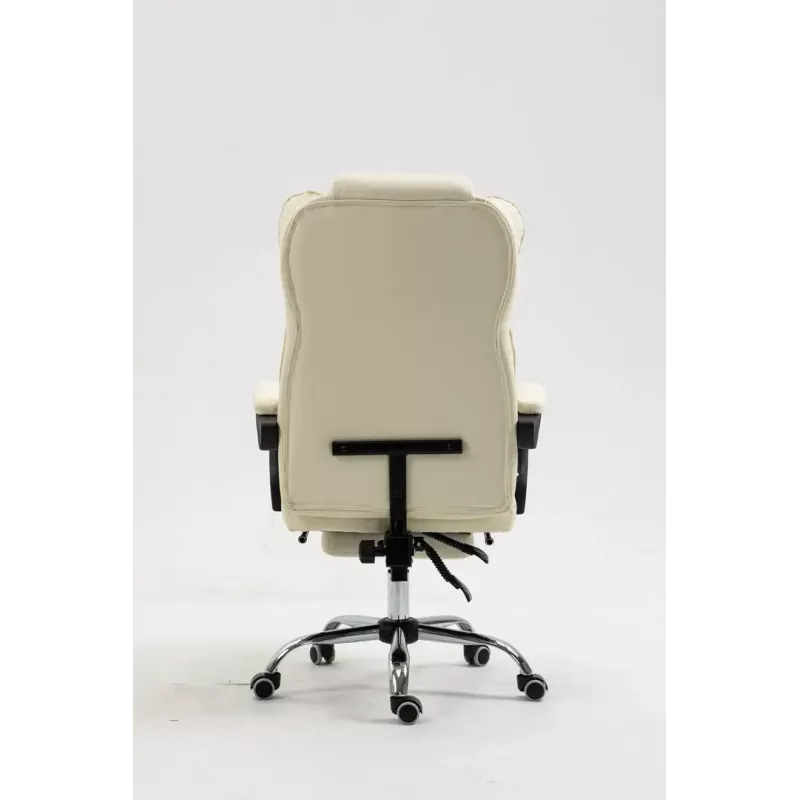 Drehstuhl ActiveJet YK7416 — ergonomischer Drehstuhl, beige Öko-Leder, Metallgestell, gepolsterte Rückenlehne, Fußstütze