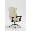 Drehstuhl ActiveJet YK7416 — ergonomischer Drehstuhl, beige Öko-Leder, Metallgestell, gepolsterte Rückenlehne, Fußstütze